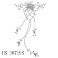 Peine de novia plateado con borlas de pedrería y diseño floral de cristal delicado - Plata (HS-J6719S)
