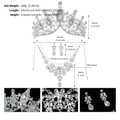 Specifiche dettagliate del set gioielli sposa con tiara, collana e orecchini - Argento SET-J032S