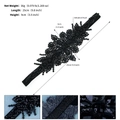 Fascia sposa lussuosa nera con perline, strass e perle artificiali, lunghezza 25 cm - Nero