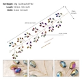 Diadema de novia dorada con cuentas de cristal acrílico y alambre, largo de 26,5 cm - Iridiscente (HS-J6660AB)