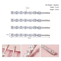 Macro detail of silver zircon hair clips showing dimensions and sparkling pear-cut stones - Pear Zirconia Silver (HS-J6373S)