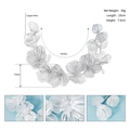 Pink silk flower bridal headband with pearls and copper wire, 25cm length, 35g weight - Silver