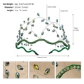 Green handmade woven mesh headband with crystals 12.5cm diameter for women bridal hair - Green Faceted Crystal Style (TS-J3244GREEN)