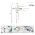 Detailed view of handmade pearl and rhinestone bridal hair pins with copper wire finish - Gold (HS-J6503G)