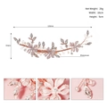 Handmade rose gold bridal hair clip with pink metal flowers, rhinestones and pearls - Rose Gold