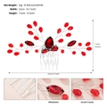 Peigne à cheveux rouge pour mariée avec cristaux acryliques et strass brillants - Rouge