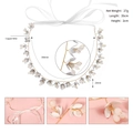 Handmade bridal headband with 35cm length, white flowers and copper wire - White Floral Handmade Hairband (HS-J6451G)