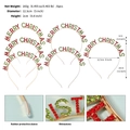 Set of six gold metal Merry Christmas headbands with red and green rhinestones - Red And Green Rhinestone Letter Style (TS-J3354CAI)