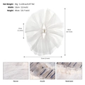 Detail view of large white tulle bridal hair clip showing mesh texture and dimensions - Hand-Sewn Mesh Hair Accessory (HS-J7157BEIGE)