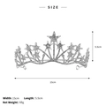 Tiara in lega con stelle e strass, larghezza di 15 cm e altezza di 5,5 cm - Stile Stella d'Argento (TS-J2761)