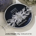 Vite per capelli da sposa in argento con cristalli e strass su vassoio blu - Argento (HS-J7256S)