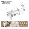 Silver bridal hair comb with elegant faux pearls and sparkling marquise rhinestones - Silver 5-Tooth Pearl Hair Comb (HS-J6951S)