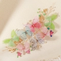Pinzas para el pelo de mariposa hechas a mano con alas de tul, perlas y hojas doradas - Estilo Diadema (HS-J7310G)