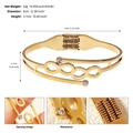 Bracciale rigido dorato in acciaio al titanio con simboli infinito, strass e molla - Stile Simbolo Infinito Strass (BS-J5597G)