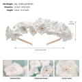 Diadema de flores blancas de arcilla con perlas y cristales para peinados de novia - Diadema de Flores Blancas (TS-J3383G)