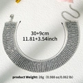 Collier ras du cou argenté à 8 rangs de cristaux avec chaîne d'extension de 30+9cm - Style de Strass à Huit Rangs (NS-J6550S)