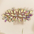 Detailansicht des silbernen Brauthaarkamms mit Marquise-AB-Kristallen in strahlendem Design - Silber + Ab Diamant Hs-j7367sab