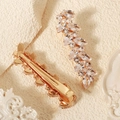 Funkelnde Zirkon-Haarklammern in Blattform in Gold für Hochzeiten und den Alltag - Gold (HS-J7429G)