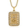 Collier hip hop en acier inoxydable doré avec pendentif mains en prière et strass brillants - Pendentif Doré Seul (Sans Chaîne)
