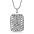 Collier hip hop en acier argenté avec pendentif mains en prière et couronne sertie - Pendentif Argenté Seul (Sans Chaîne)