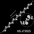 Elegante vite per capelli da sposa con fiori di zircone argento e forcine coordinate - Stile Fiore a Cinque Petali a Strato Singolo (HS-J7392S)