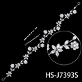 Vite per capelli da sposa in argento con fiori di zircone, include forcine - Stile Romantico a Strato Singolo (HS-J7393S)