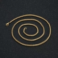 Vergoldete Edelstahl Weizenkette Halskette mit klassischem Karabinerverschluss Design - 3.0mm x 60cm / Gold