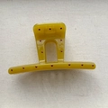 Macro detail of mustard yellow polka dot hair claw clip on white linen texture fabric - T-Shape Claw Clip / Large (Approx 10.5cm) / Yellow
