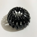 Glossy black bird nest retractable hair clip for bun and ponytail styling - Black