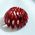 Bird nest telescopic hair ring in dark red tortoise shell pattern fashion hair claw - Red