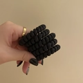Set of matte black spiral hair ties for ponytails made of flexible telephone wire - 1# Black Single