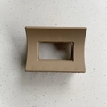 Macro detail of a large matte khaki rectangular hair claw clip for elegant styling - Square Style / Khaki