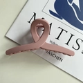 Elegant 12cm matte pink cross claw clip for women with a secure grip design - Rose Red
