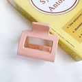 Minimalist matte pink square hair claw clip for women in elegant Morandi style - Pink