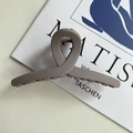 Elegant matte dusty purple 12cm hair claw clip with cross design in Morandi tone - Haze Purple