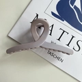 Elegant matte dusty pink 12cm cross hair claw clip for thick hair styling - Taro Purple