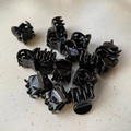 Set di 10 mini mollette per capelli nere lucide a forma di goccia minimalista - Nero Lucido