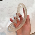 Pinza para el pelo grande de media luna en resina crema translúcida para pelo grueso - Blanco Gelatina