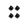 Set mit vier 1,5 cm glänzenden schwarzen Mini-Haarklammern für Damen, einfache Haar-Accessoires - Glänzendes Schwarz (1.5cm)