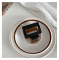 Brown and black bicolor 5cm hair claw clip in a minimalist rectangular acrylic design - Lava Dark Chocolate
