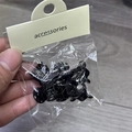 Mini black jelly plastic claw clips for hair accessories in retail card packaging - Glossy Black