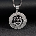 Collana vintage in acciaio inossidabile con ciondolo a rilievo segno Gemelli - Gemelli - Colore Acciaio (Ciondolo Solo - Senza Catena)