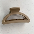 Matte khaki geometric shark hair claw clip in a large semi-circle cutout design - Large Semicircle Style / Khaki