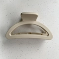 Minimalist matte cream hair claw clip with a semi-circular geometric design for women - Large Semicircle Style / Off White