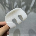 Close-up of a cream white French style hair claw clip made of smooth acrylic material - 8cm M-Shape / Fruit White