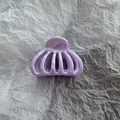 Detailed macro view of purple marble pattern hollow hair claw clip on grey textured paper - Small (5.5cm) / Purple Marble