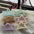 Set of six translucent star-shaped hair claws in assorted pastel colors for styling - Small Star Set Mixed Colors