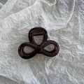 Detail view of dark coffee translucent star claw clip with durable metal spring - Dark Coffee Bowknot