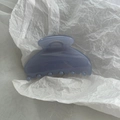 Detail view of the Morandi blue translucent hair claw clip with anti-slip resin teeth - Jelly Sky Blue