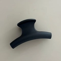 Draufsicht auf eine 8cm mattschwarze französische Haarklammer im minimalistischen Design - Mattschwarz